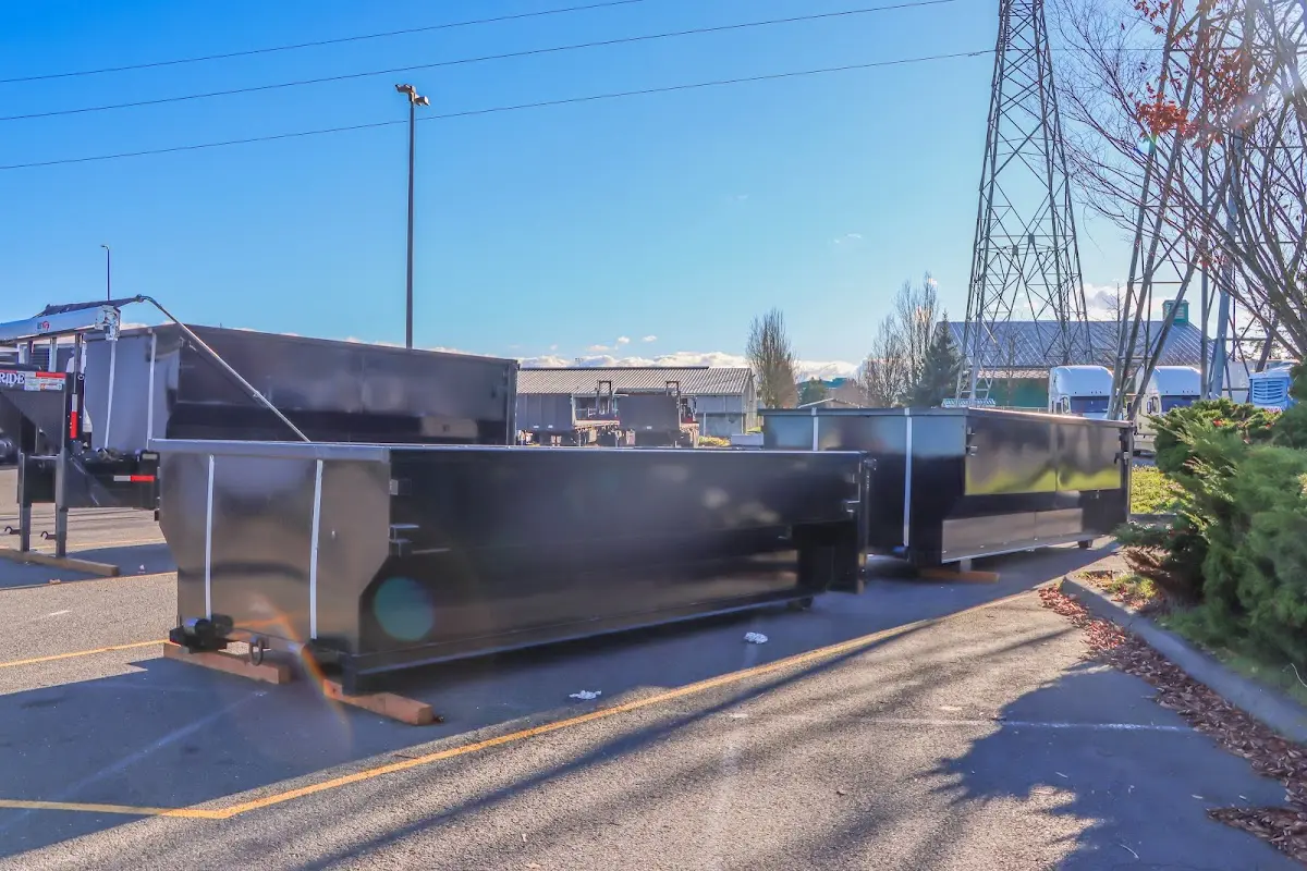 Roll-off dumpster ready for waste disposal at job site for Construction Dumpster Rental in Orange City